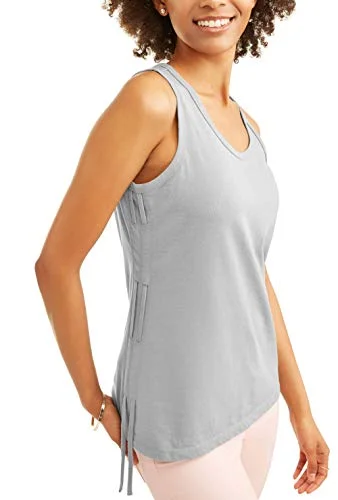Time and Tru Womens Bungee Tank Top (Heathered Gray, Small 4/6) — 2