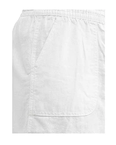 Time and Tru Womens Plus Size Relaxed Fit Linen Shorts (XXXL (22), White) — 4