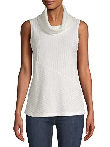 Sleeveless Turtleneck Sweater — (winter white