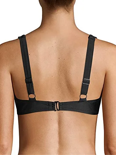 Women's Strappy Bralette Bikini Swimsuit Top Black, S/CH — 3