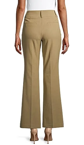 Time & Tru Women's Mid-Rise Bootcut Trouser Pants (Beige, 18) — 2