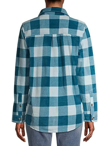Time & Tru Women's Shirt Jacket (Corsair Check, Large 12/14) — 2