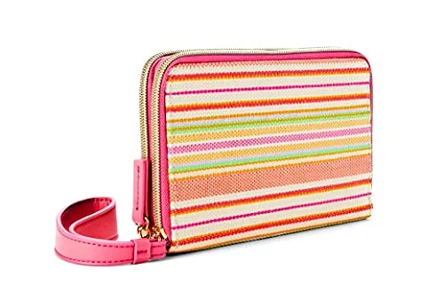 Time and Tru Double zip wristlet, 7.5” x 1.25”H x 5”D (Multi Stripe) — 4