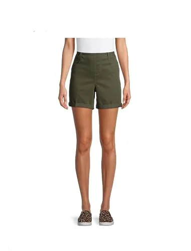 5-Pocket Pull-On Shorts — (green