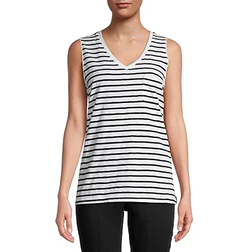V-Neck Tunic T-Shirt — tank top (black white