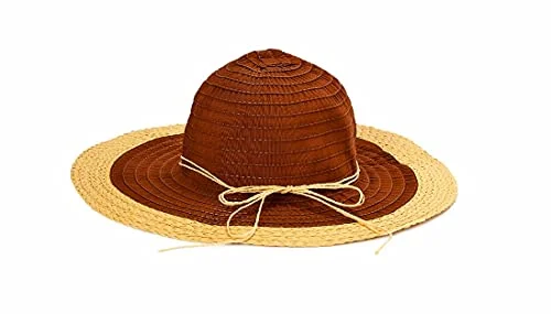 Time and Tru Women's Packable Floppy Hat, One Size (Brown/Tan)