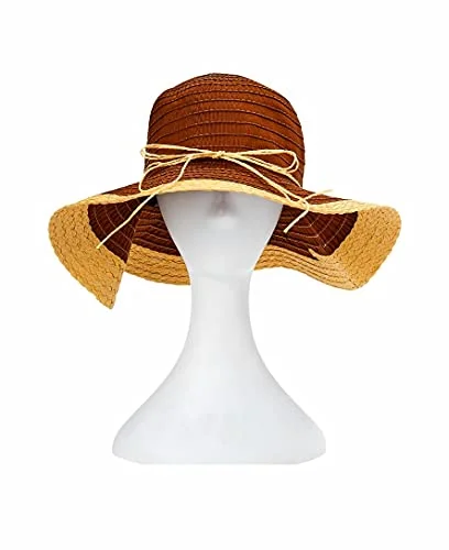 Time and Tru Women's Packable Floppy Hat, One Size (Brown/Tan) — 3