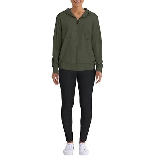 Women's Full Zip Hoodie (Green, Medium) — 2