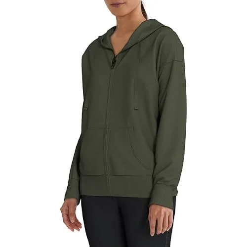 Women's Full Zip Hoodie (Green, Medium) — 4