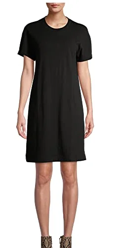 Time and Tru Women's Knit T-Shirt Dress (Black, Small 4-6)