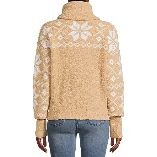 Time and Tru Women's Super Soft Quarter Zip Pullover (Beige, XL) — 2