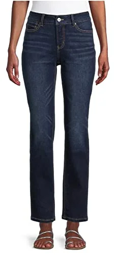 Time and Tru Dark Wash Mid Rise Core Straight Jeans - 12P Blue