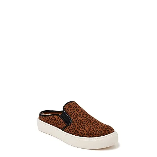 Time & Tru Women's Twin Gore Slip On Comfort Casual Mule Slide (M, Leopard, numeric_7)