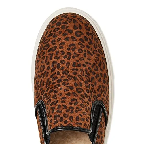 Time & Tru Women's Twin Gore Slip On Comfort Casual Mule Slide (M, Leopard, numeric_7) — 5