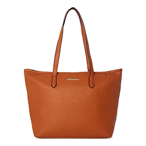 Time Tru Time and Tru Women's Faux Leather Vegan 3-Piece Handbag Set Tote, Wristlet and Wallet (Cognac) — 2