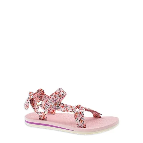Time and Tru Women's Nature Sandal (6, Pink Floral, numeric_6)