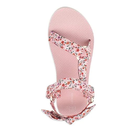 Time and Tru Women's Nature Sandal (6, Pink Floral, numeric_6) — 5