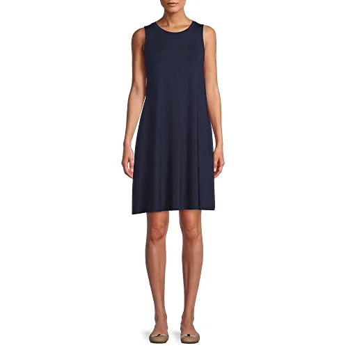 Time and Tru Women's Sleeveless Knit Dress (Pink, XL)