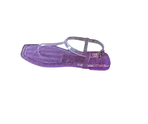 Time and Tru Women's Jelly Thong Sandals (6, Purple, numeric_6)
