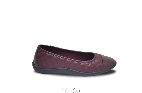 Time and Tru Women's Quilted Ballet Flats (Wine, us_Footwear_Size_System, Adult, Women, Numeric, Medium, Numeric_7) — 2
