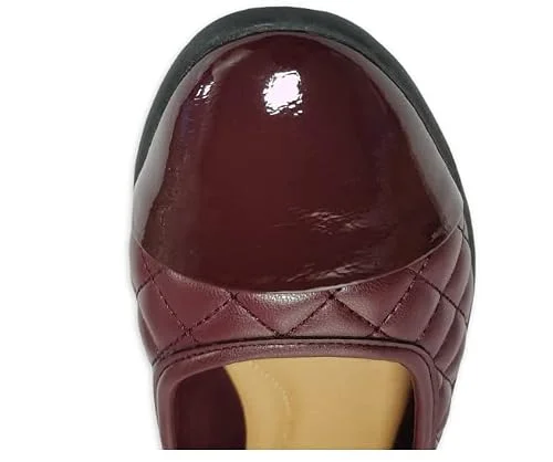 Time and Tru Women's Quilted Ballet Flats (Wine, us_Footwear_Size_System, Adult, Women, Numeric, Medium, Numeric_7) — 5