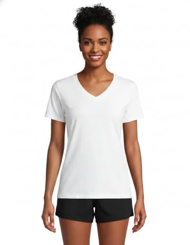Short Sleeve V-Neck Tee — white)
