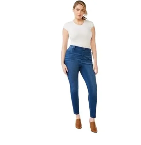 Women's Pull on Jeggings (US, Alpha, Small, Regular, Regular, Medium Wash)