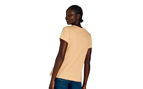 Time and Tru Women's Slub Crew T-Shirt (US, Alpha, Large, Regular, Regular, Peach) — 3