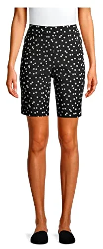 Pull-On Bermuda Shorts — (black dot